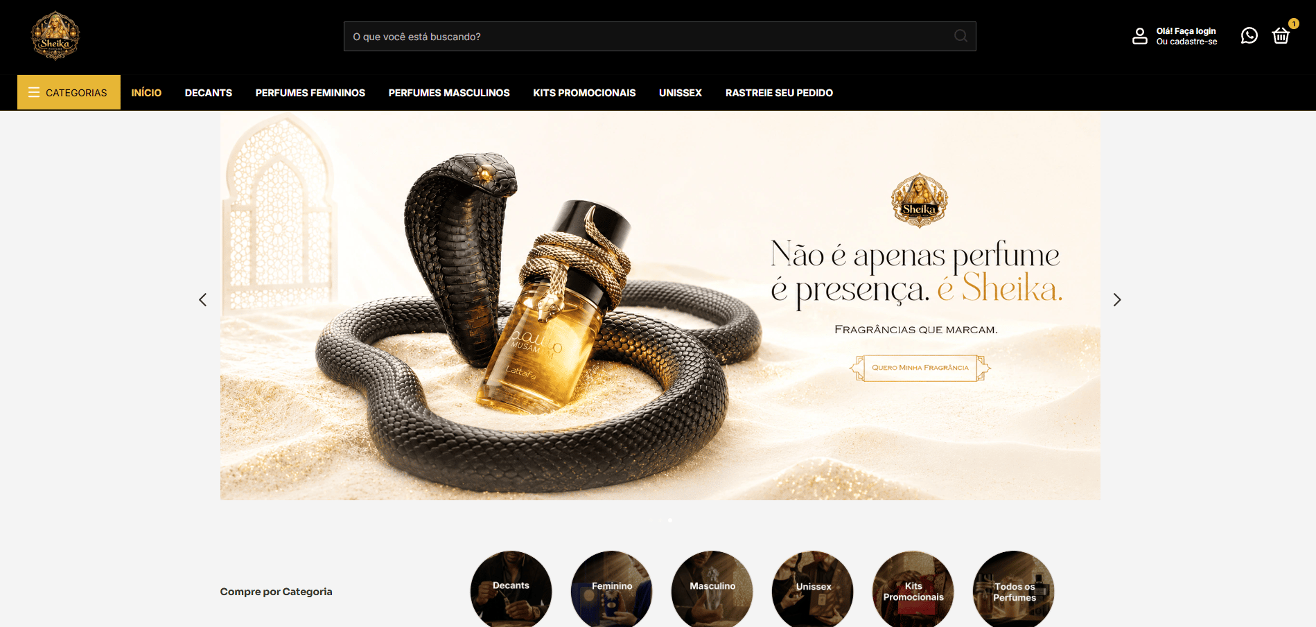 Sheika Perfumes, do topo ao rodapé